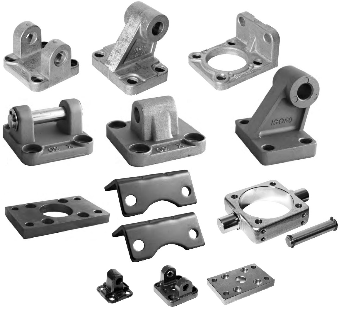 Bevestigingen van een pneumatiek cilinder