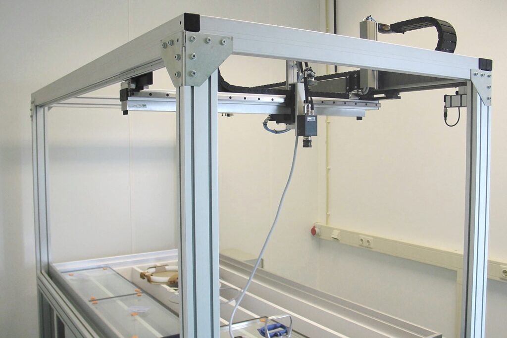 Hoog precisie lineair camerasysteem in laboratorium