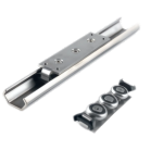 RVS C-rail met loopwielen